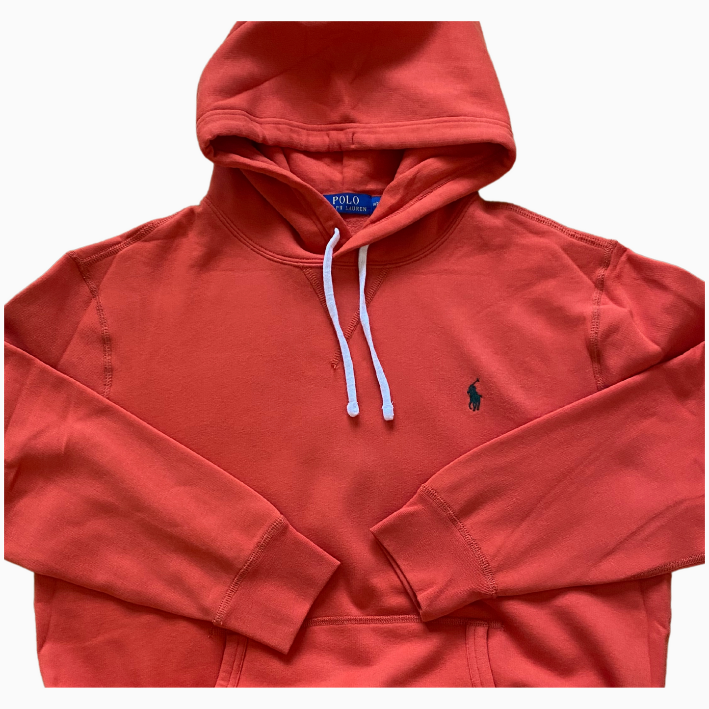 Neuf - Sweat à capuche Ralph Lauren - Orange avec logo vert foncé - Taille XL