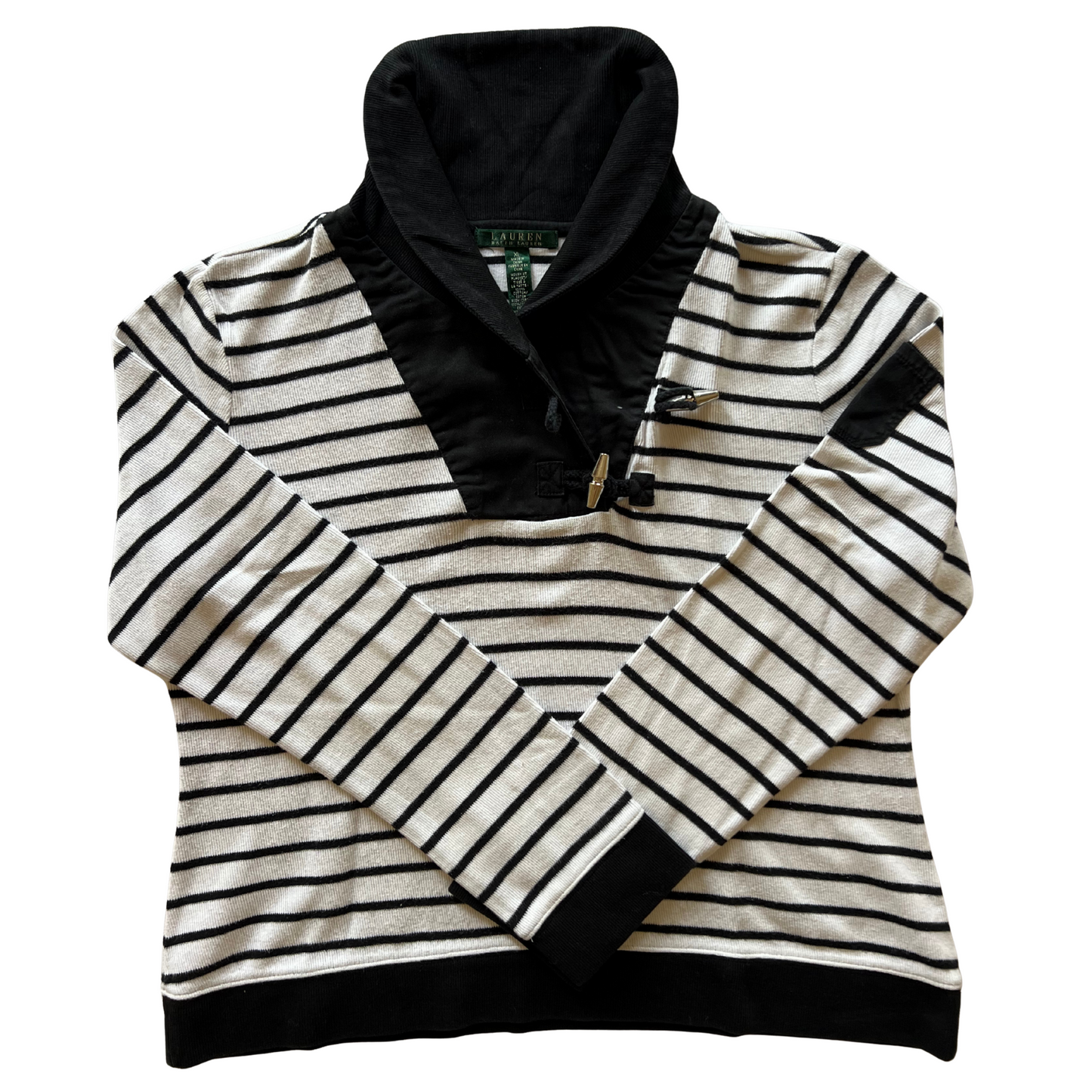 Pull Ralph Lauren rayé col châle pour femmes - taille L