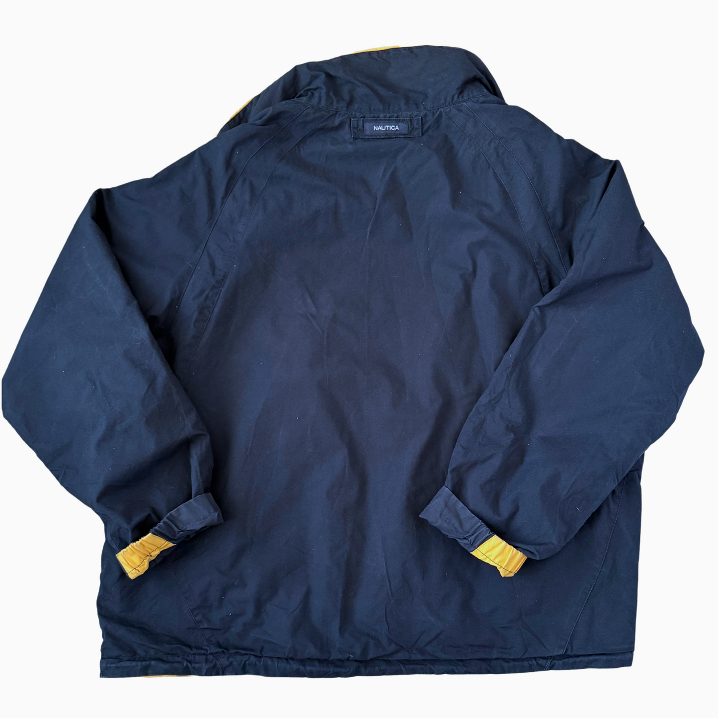 Rare & Vintage - Jacket Nautica 2 faces bleu et jaune pour hommes - taille L