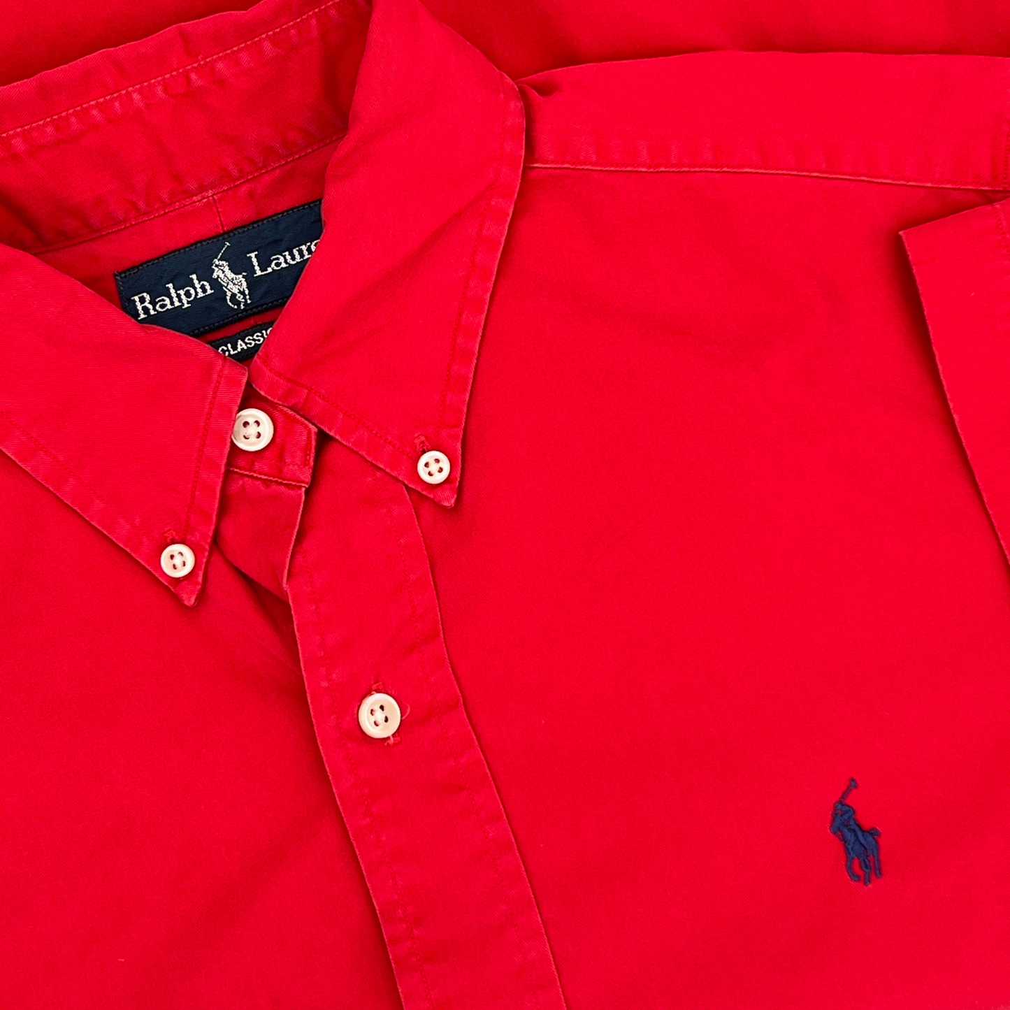 Chemise Ralph Lauren 1/2 manche rouge pour hommes - taille S