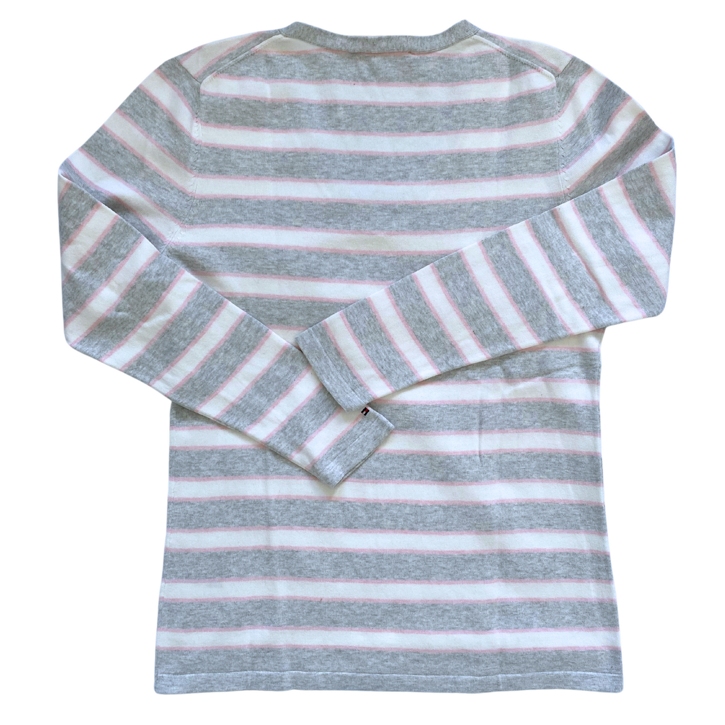 Pull col V Tommy Hilfiger rayé en coton - taille L