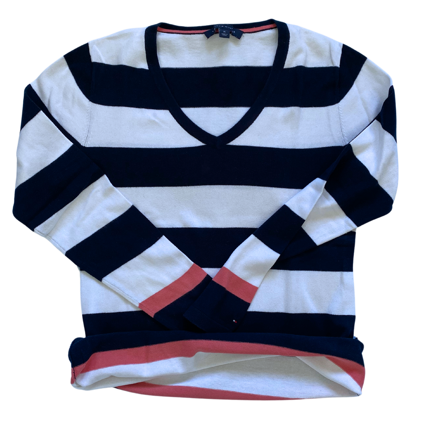 Pull col V Tommy Hilfiger en coton - taille M