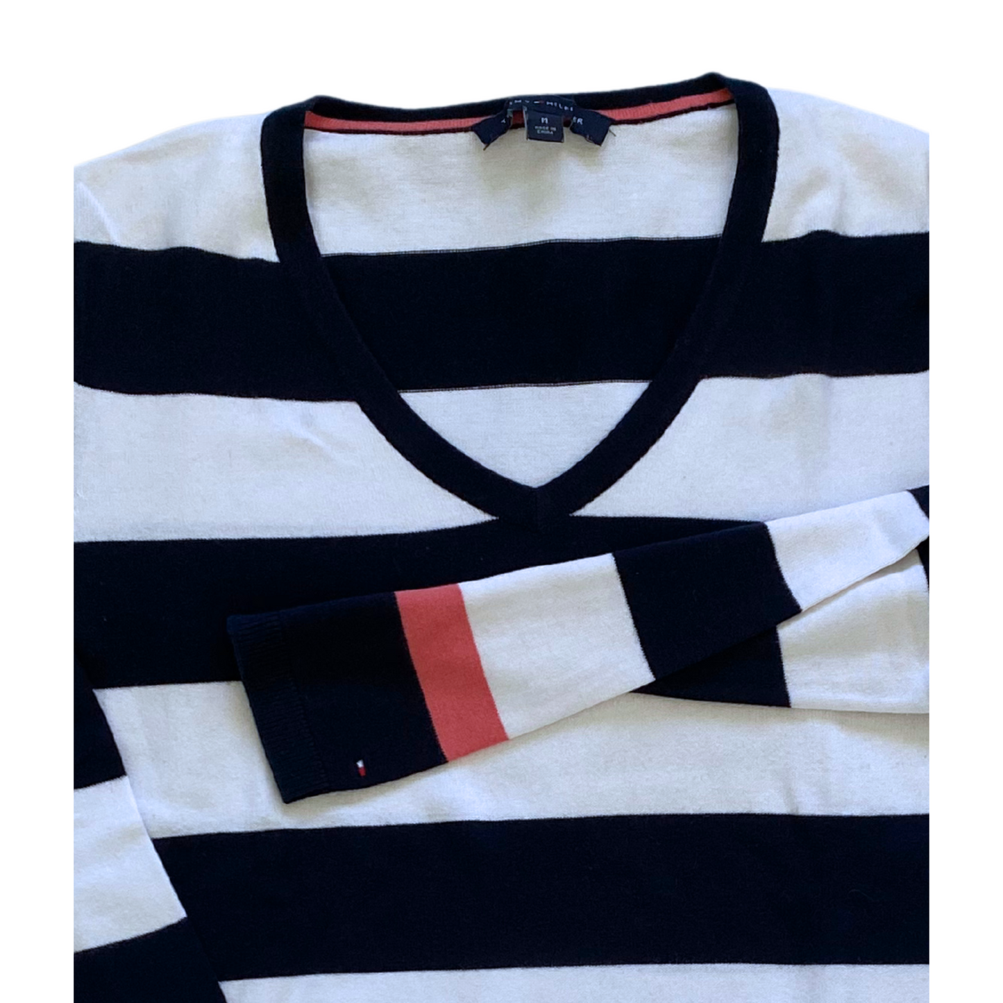Pull col V Tommy Hilfiger en coton - taille M