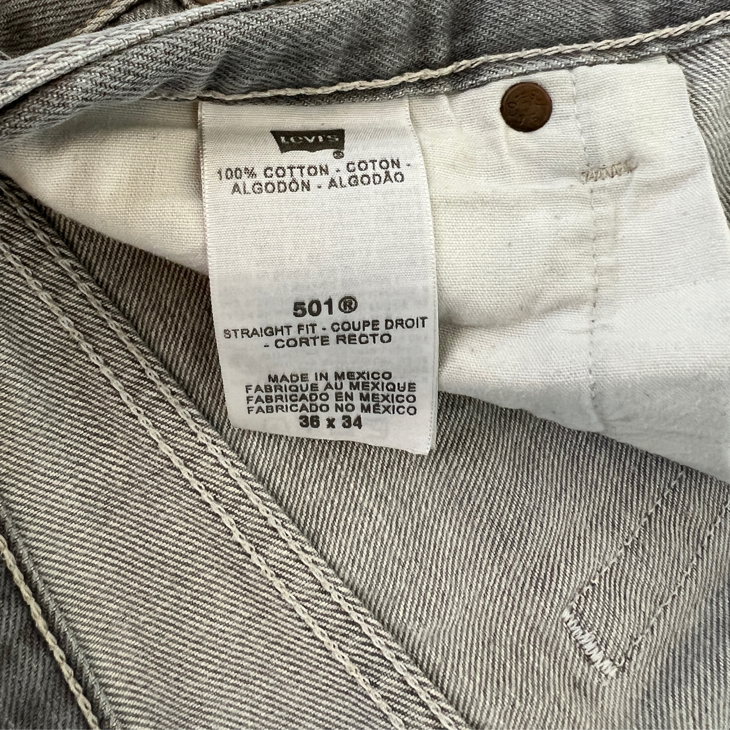Jeans Levi's® 501® pour hommes gris - taille W34 L32