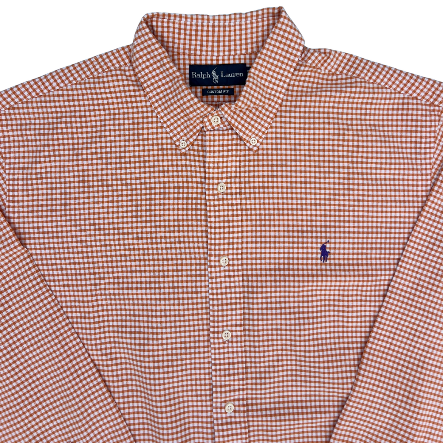 Chemise Ralph Lauren pour hommes Blanche petits carreaux oranges - taille XXL (fits XL)