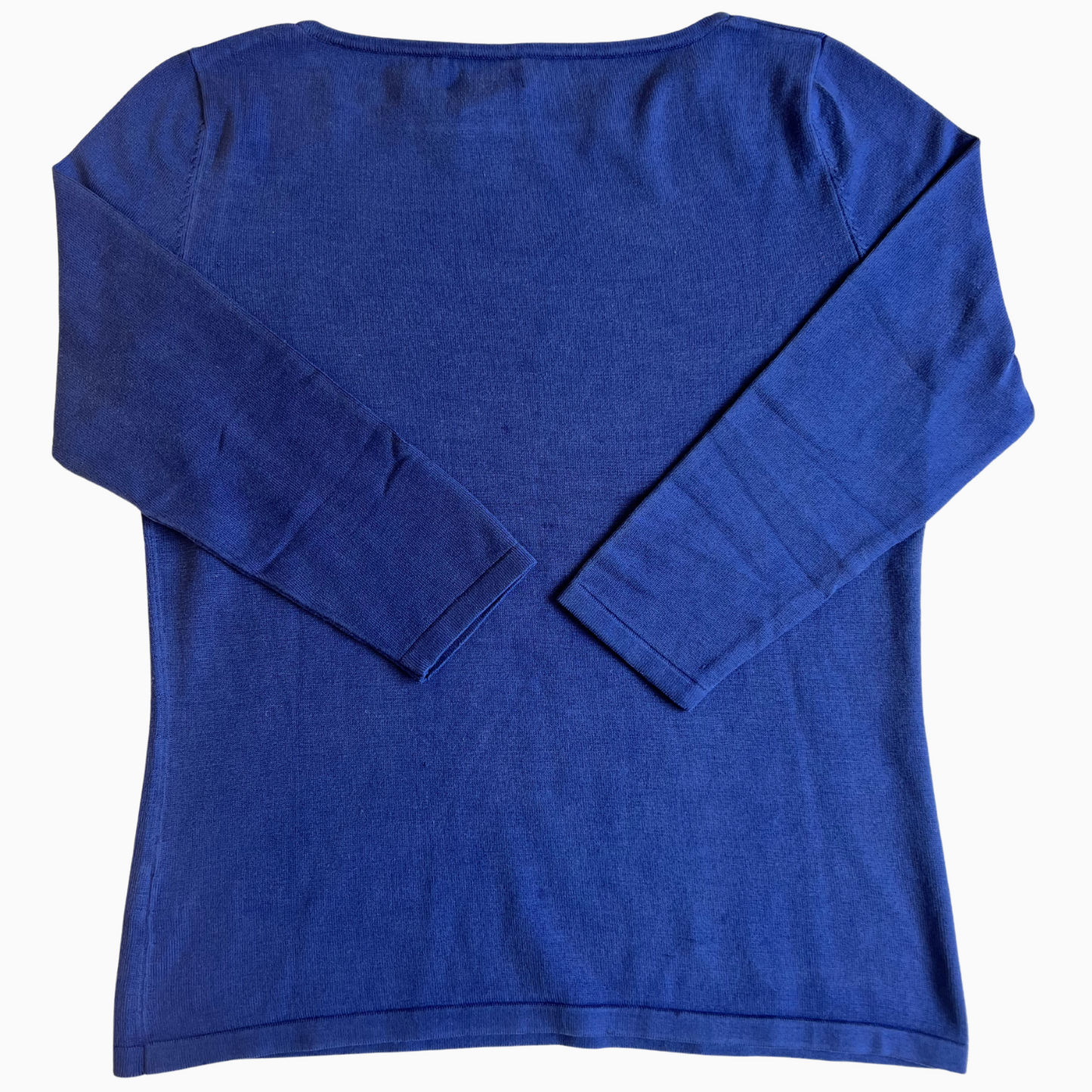 Pull en soie Ralph Lauren bleu 3/4 manches pour femmes - taille M (fits S)