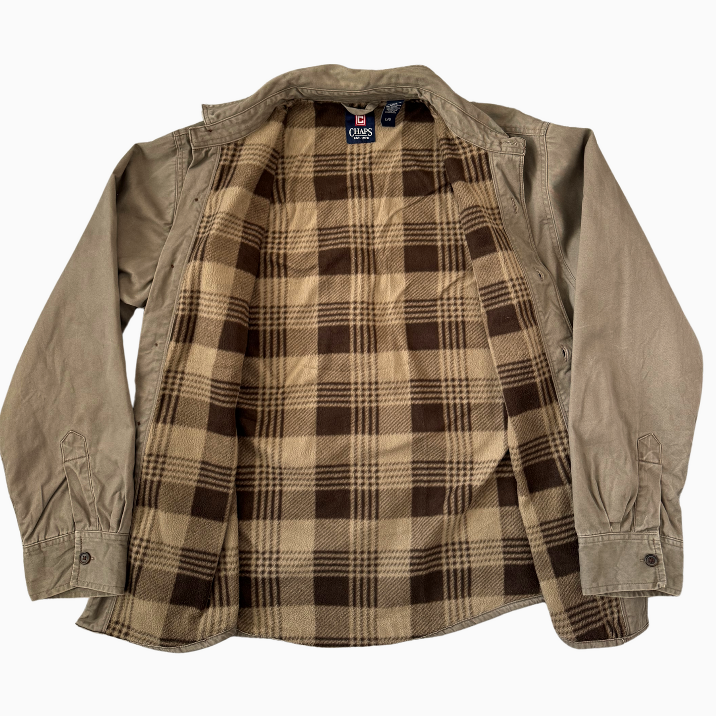 Surchemise matelassée Chaps marron pour hommes - taille L