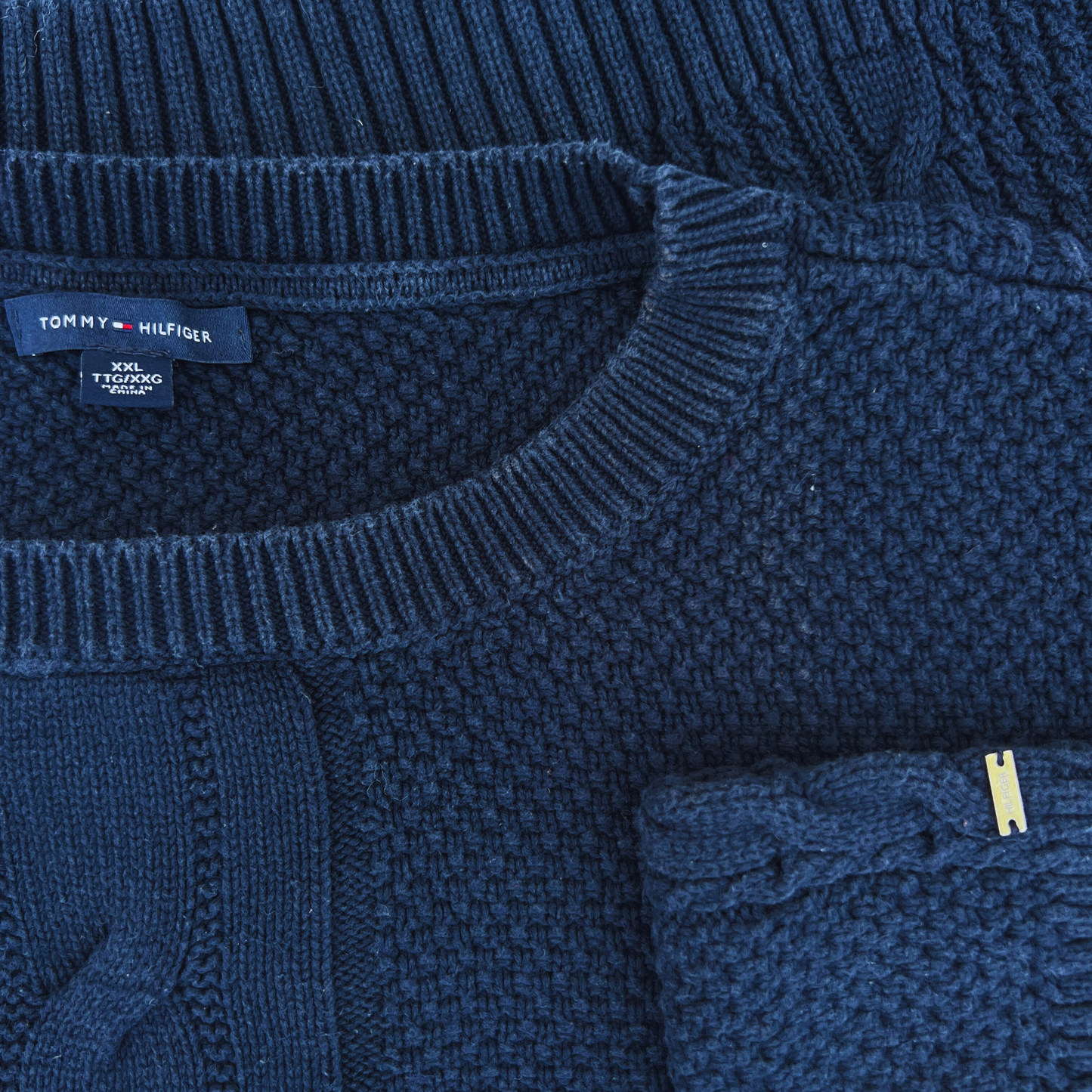 Pull Tommy Hilfiger bleu foncé pour femmes - Taille XXL