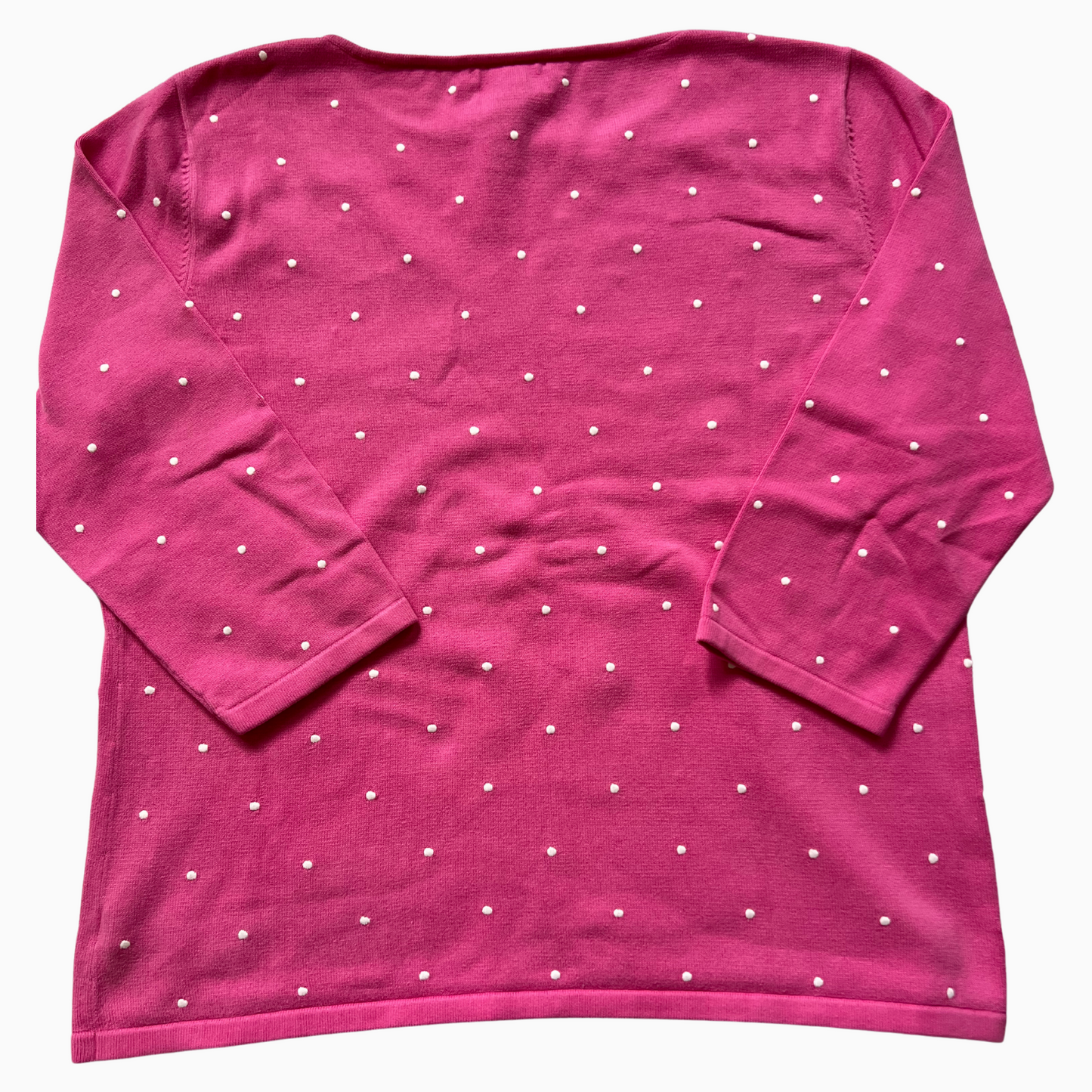 Pull Ralph Lauren col rond manches 3/4 rose pour femmes - taille XL (fits L)