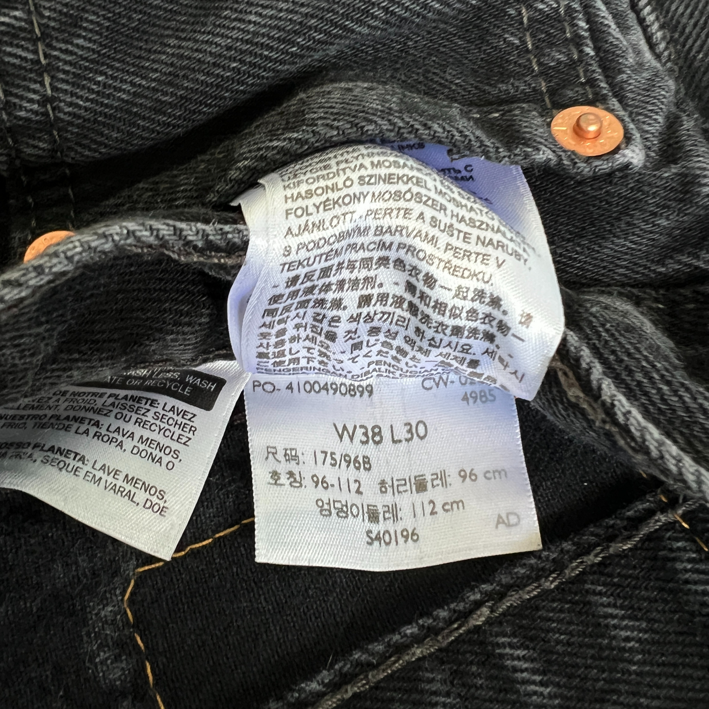 Jeans Levi's® 501® Noir pour hommes - Taille W38 L30