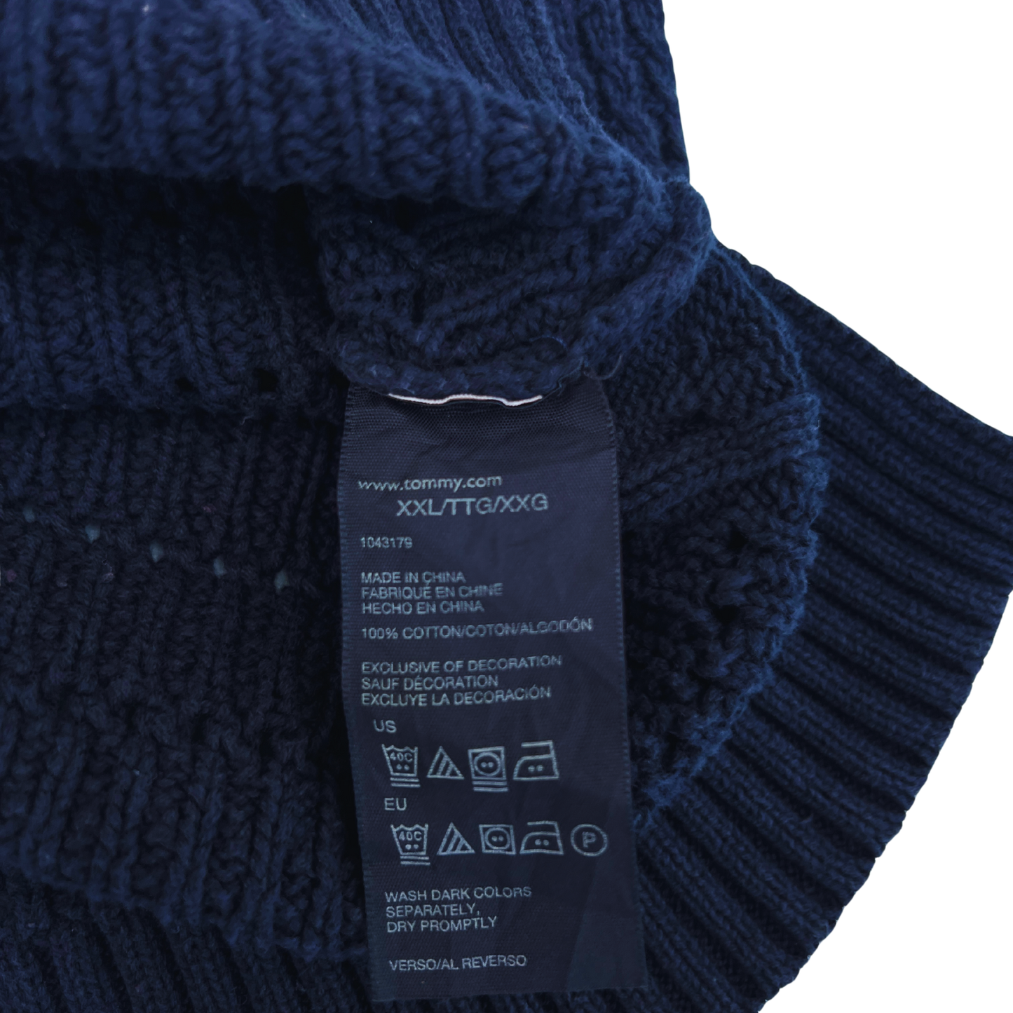 Pull Tommy Hilfiger bleu foncé pour femmes - Taille XXL