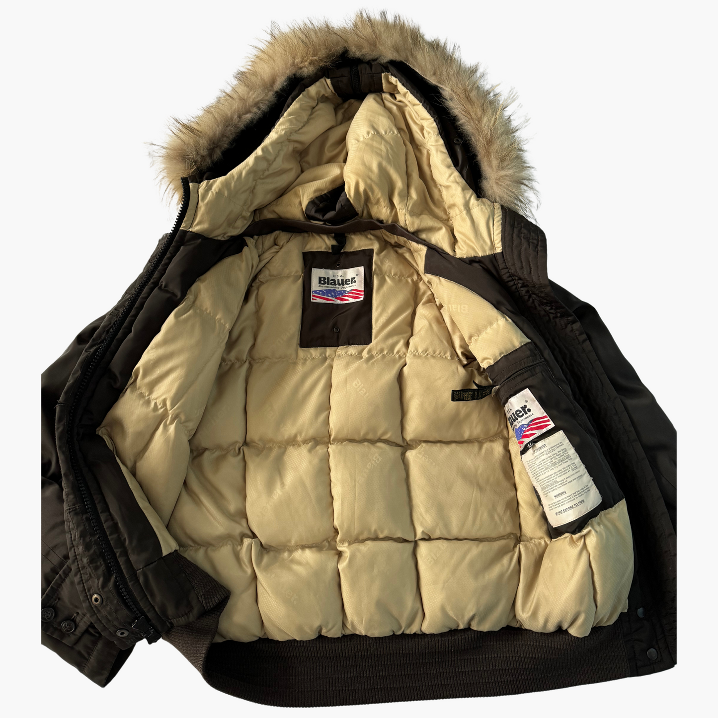 Rare & Vintage - Blauer USA women's Bomber jacket avec fourrure réelle