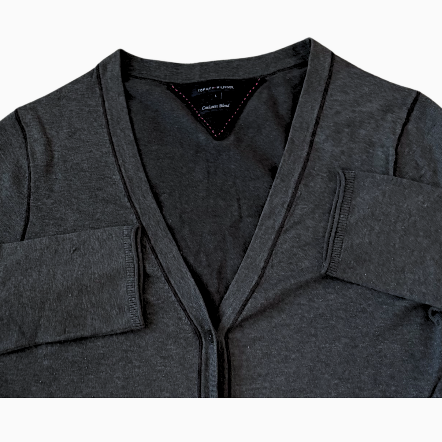 Cardigan gris Tommy Hilfiger en cashmere pour femmes - taille L