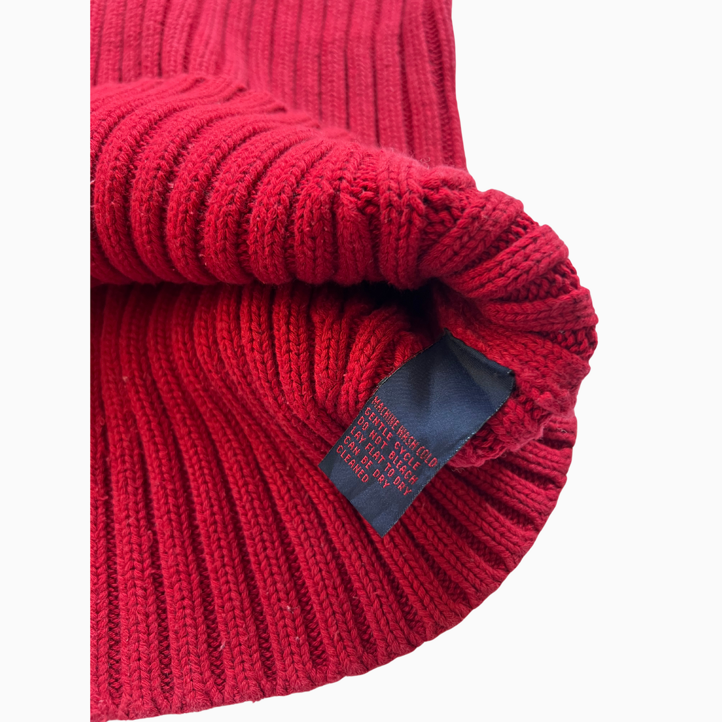 Rare & Vintage - Pull Ralph Lauren sans manches col roulé rouge pour femmes - taille S/XS