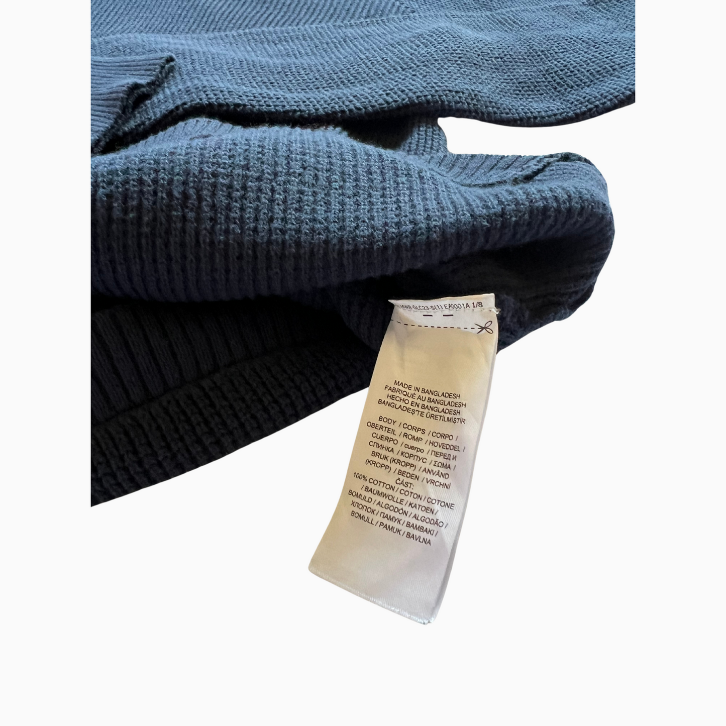 Pull Ralph Lauren bleu col cheminé pour femmes - taille L (fits M)