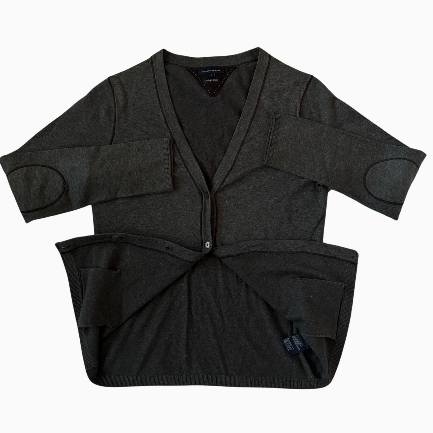 Cardigan gris Tommy Hilfiger en cashmere pour femmes - taille L