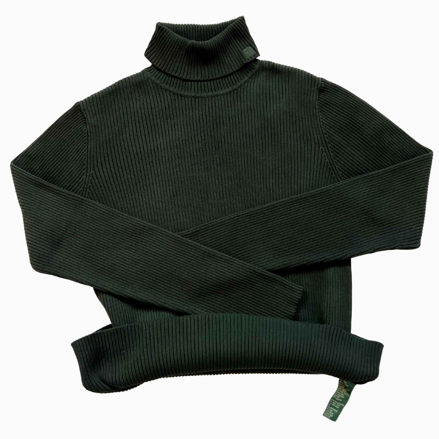 Pull Ralph Lauren col roulé vert foncé pour femmes - taille M