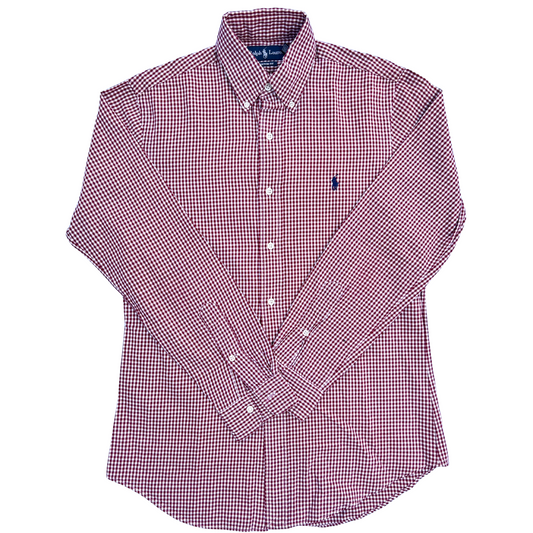 Chemise Ralph Lauren blanche carreaux rouges pour hommes - taille S