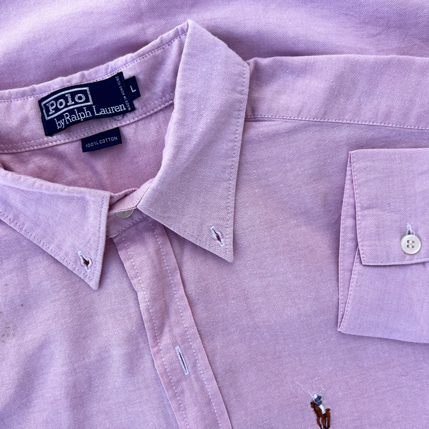 Chemise Ralph Lauren rose coupe regular pour hommes - taille L