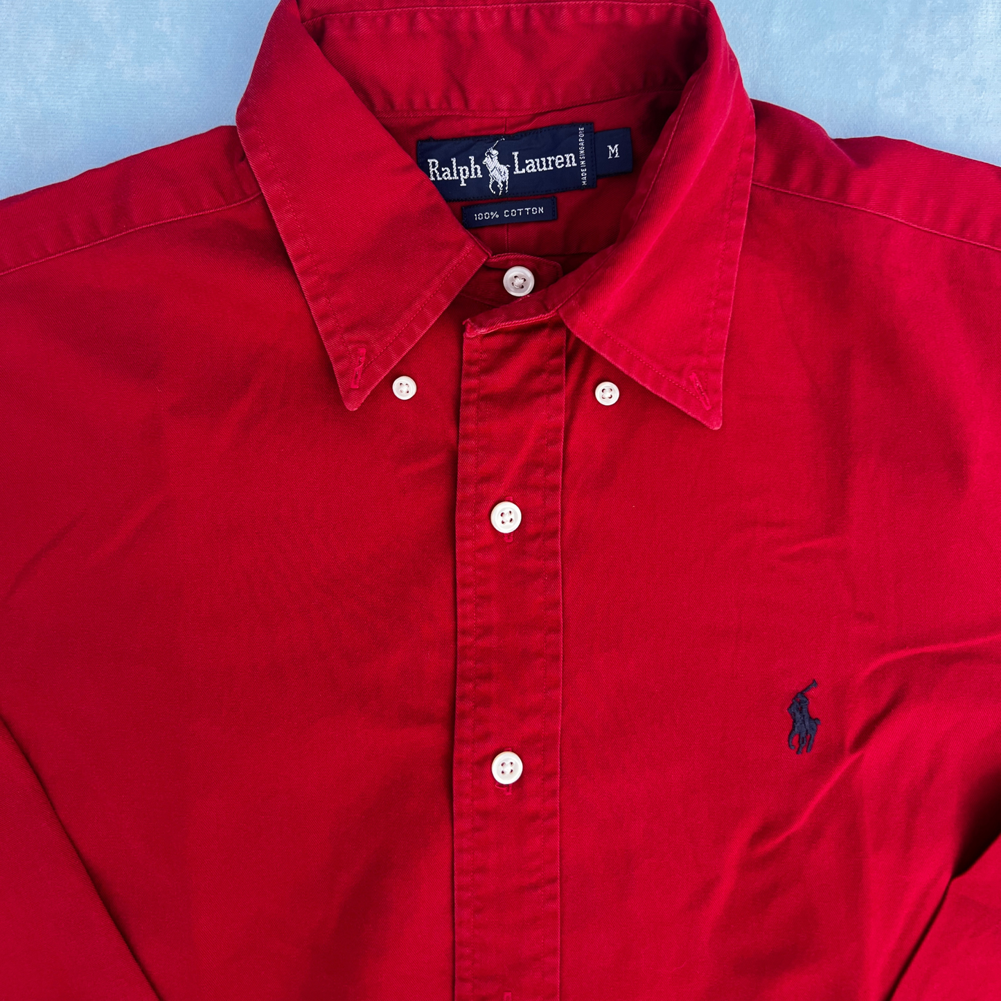 Chemise Ralph Lauren rouge coupe regular pour hommes - taille M