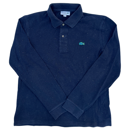 Polo Lacoste bleu manches longues pour hommes – Taille S