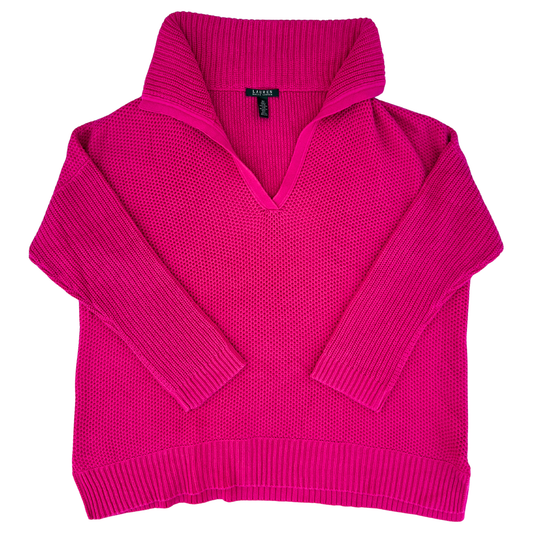 Pull Ralph Lauren rose manches 3/4 pour femmes - taille XL/XXL