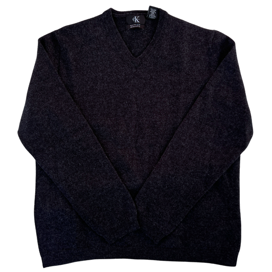 Pull Calvin Klein noir en laine pour hommes - Taille XS