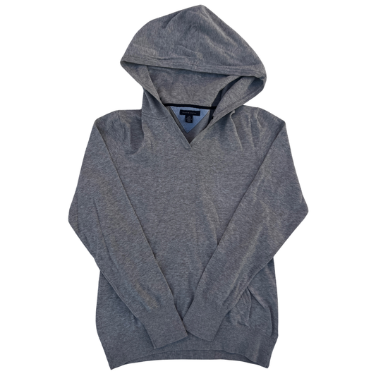 Pull Tommy Hilfiger à capuche gris pour femmes – Taille L