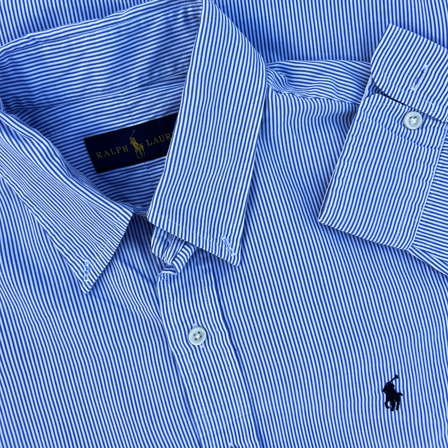 Chemise Ralph Lauren rayé en bleu coupe regular pour hommes - taille M