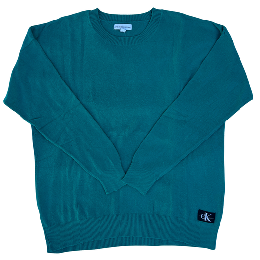 Pull Calvin Klein vert pour hommes - Taille L