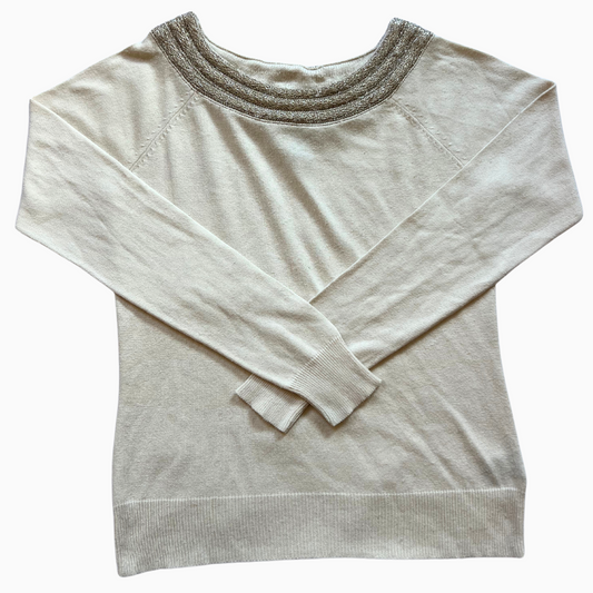 Pull Ralph Lauren col bateau blanc cassé pour femmes - taille S