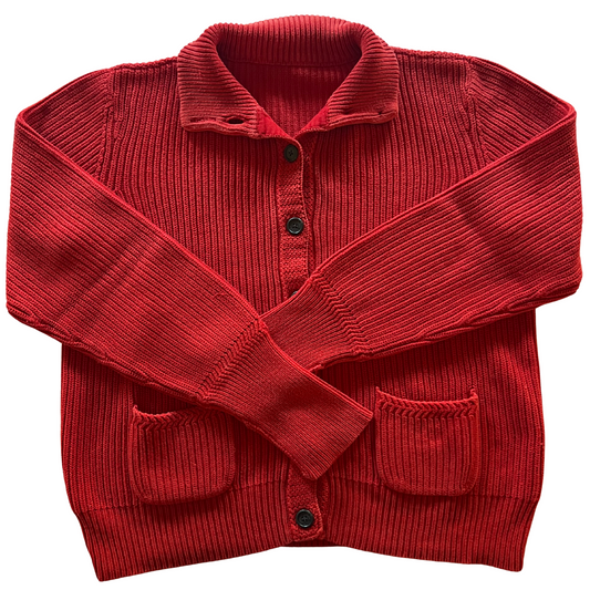 Pull Ralph Lauren boutonné rouge pour femmes - taille M