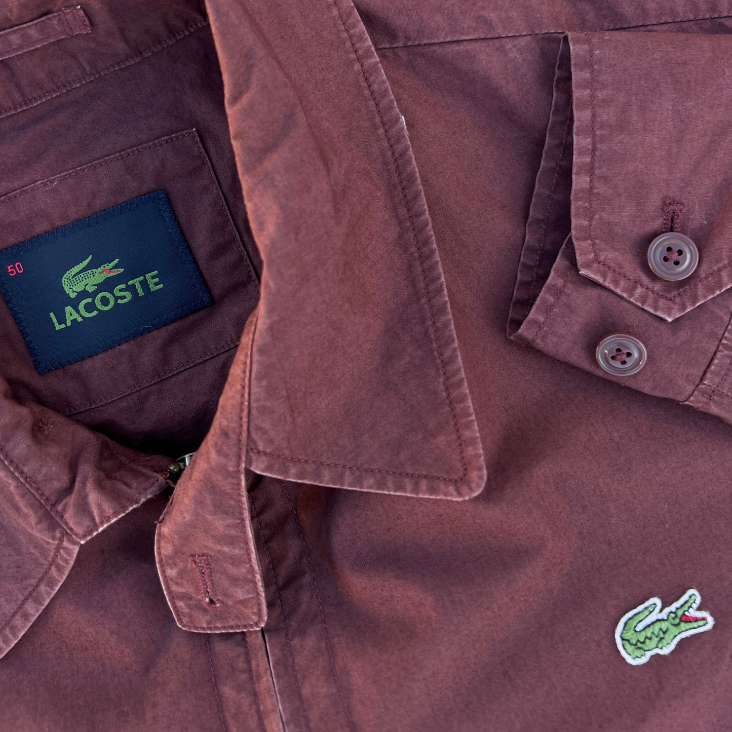 Rare & Vintage - Veste Lacoste grenat pour hommes – taille M