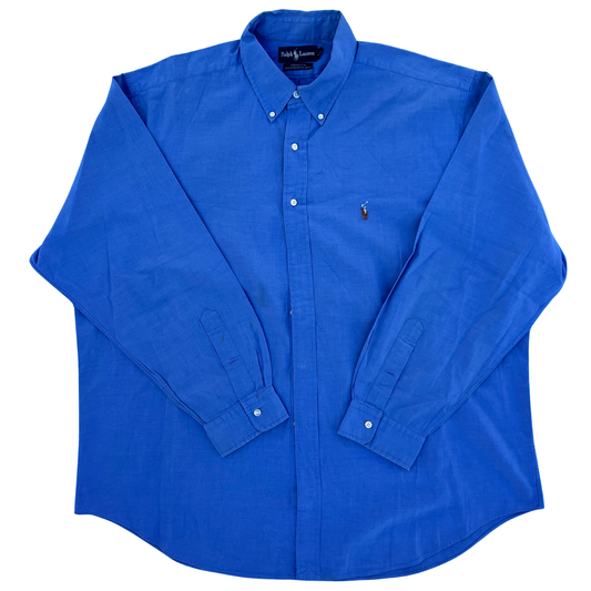 Chemise Ralph Lauren bleu coupe regular pour hommes - Taille XXL