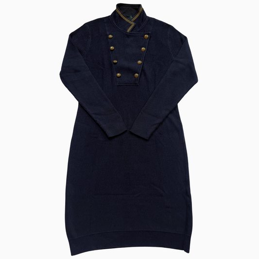Rare & Vintage - Robe boutonnée Ralph Lauren bleu foncé pour femmes - taille L/XL