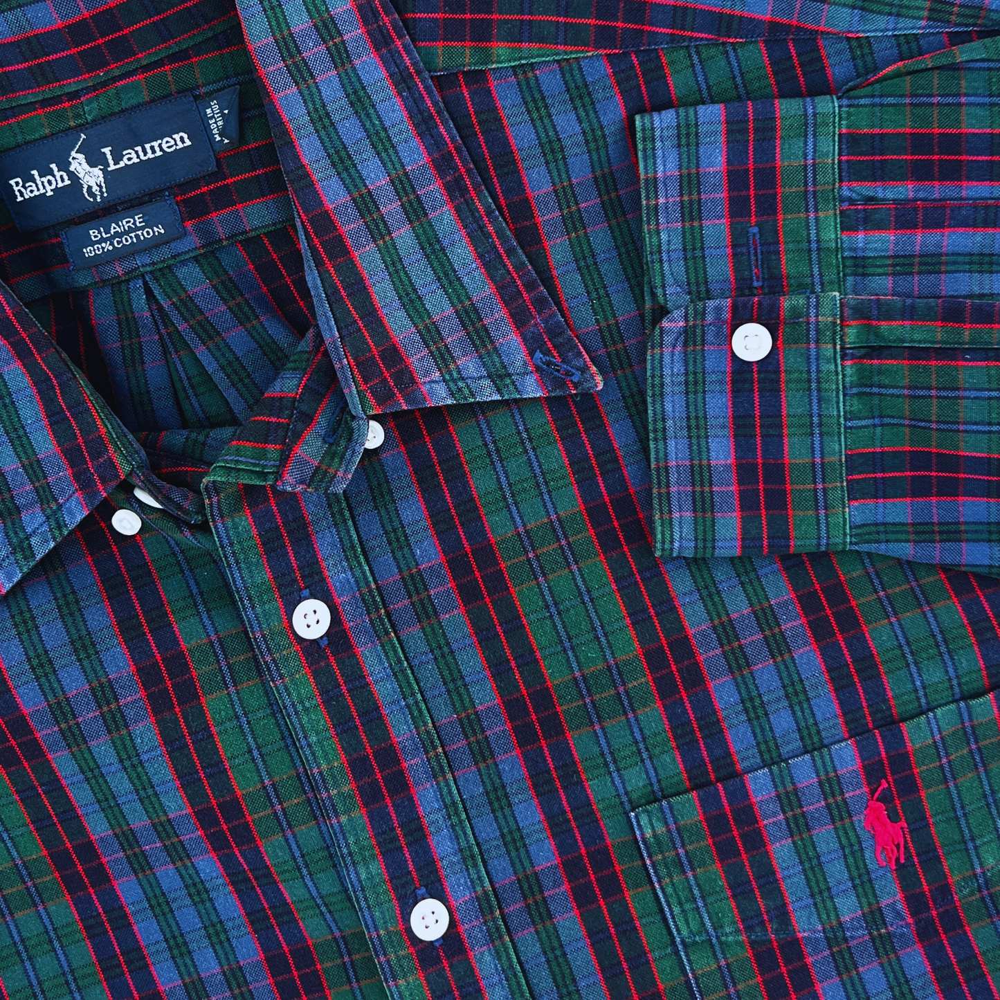 Rare & Vintage - Chemise Ralph Lauren carreaux coupe regular pour hommes - taille L