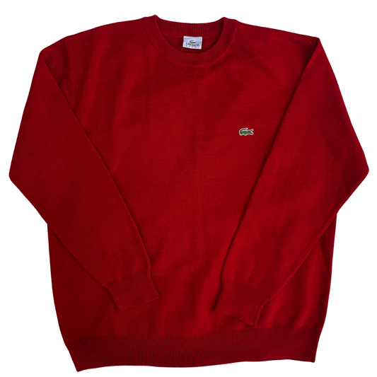 Pull Lacoste rouge en laine pour hommes - Taille XXL