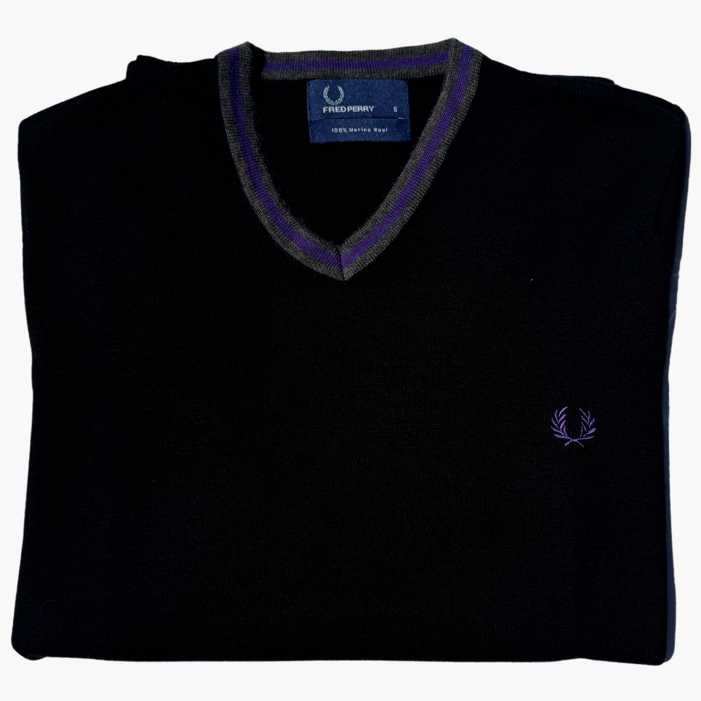 Pull FRED PERRY 100% laine mérinos - taille S