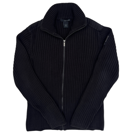 Pull Calvin Klein Full Zip noir pour hommes - Taille L