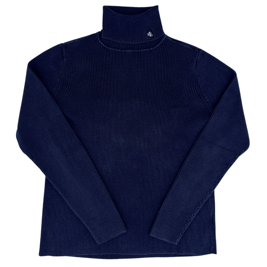 Pull Ralph Lauren col roulé bleu nuit pour femmes - Taille S