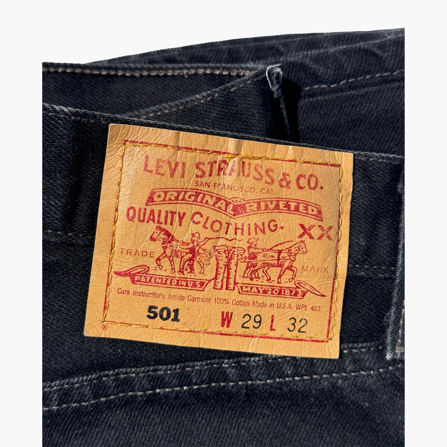 Rare & Vintage - 1998 Jeans 501® Levi's® Original Noir 100% cotton USA Made