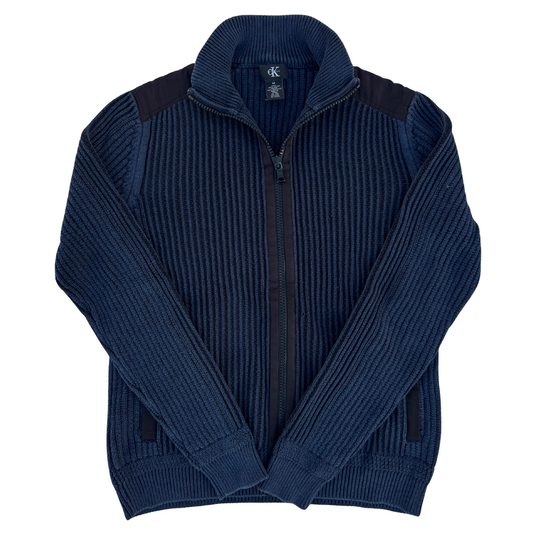 Pull Calvin Klein Full zip bleu pour hommes - Taille M