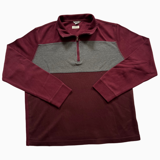 Pull Calvin Klein 1/4 zip grenat pour hommes - taille L
