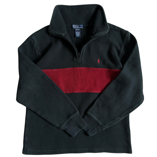 Rare & Vintage - Pull Ralph Lauren 1/4 zip rayé pour hommes - taille S (fits XS)