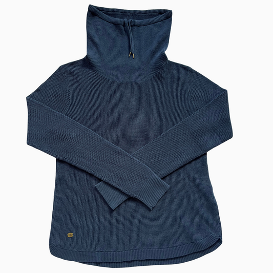 Pull Ralph Lauren bleu col cheminé pour femmes - taille L (fits M)